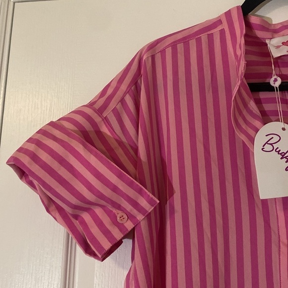 NWT Buddy Love Stevie Mini Shirt Dress - Bubble Gum Pink - Medium - Picture 4 of 9